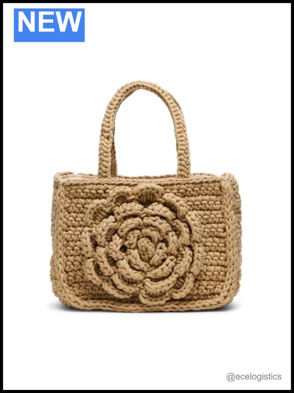 Crochet Mini Top Handle Bag Floral Handbag